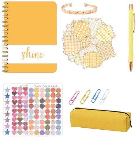 Jemora DIY-Tagebuch-Set, Planer, Notizbuch, Scrapbook und Tagebuch-Zubehör-Set, lustige und süße Kunst- und Bastelsachen, einschließlich Aufkleber/Büroklammer/neutraler Stift/Armband, tolles Geschenk