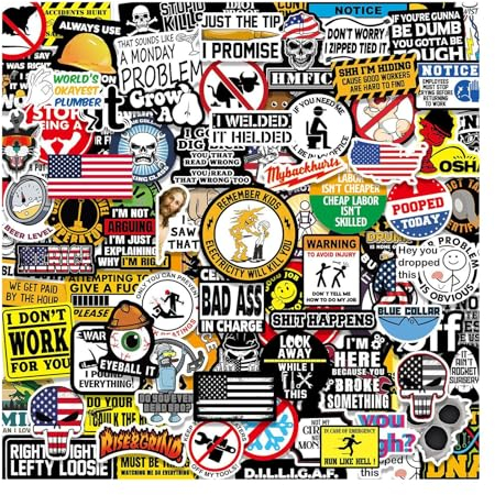 Generisch 150 Stück Schutzhelm Aufkleber | Lustige Aufkleber Für Arbeiter | Hard Hat Stickers Pack Dirty | Blaue Kragen Sticker Set Für Laptop Für Erwachsene Mechaniker Elektriker Militär Schweißer