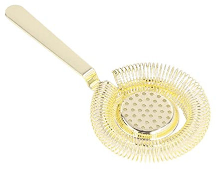 Passoire à cocktail à ressort haute densité en acier inoxydable - Accessoire de bar à cocktail filtrant pour bar à domicile et barman professionnel (doré)