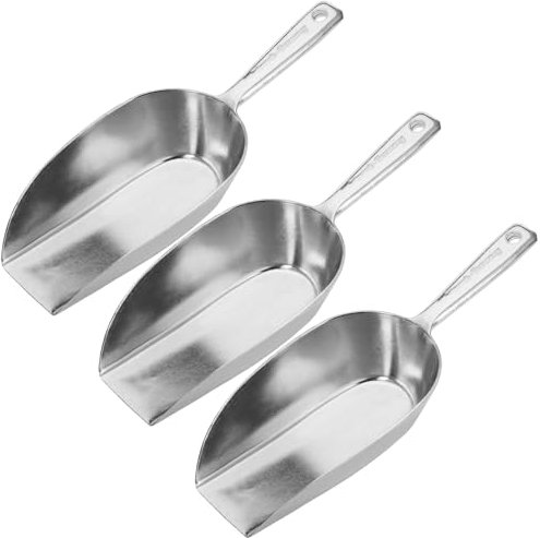 Westmark Haushaltsschaufeln Hygia – 3 praktische Schaufeln zum sauberen Dosieren von trockenen Zutaten wie Zucker und Gewürzen oder Tierfutter und Süßigkeiten – 75 ml