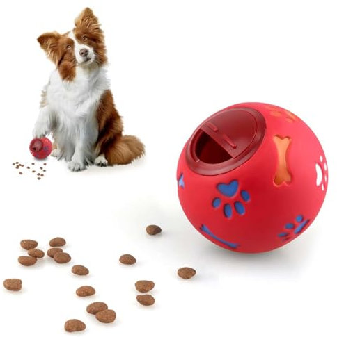 Dog Puzzle Feeder Toy - Interactive Treat Dispenser Ball for Puppies - Slow Feeder Training Game