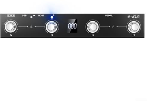 Gdfnmogo Controller MIDI wireless a pedale per controller MIDI, controller midi ricaricabile DC 5 V per girapagine, 16 gruppi, 64 in totale (nero)