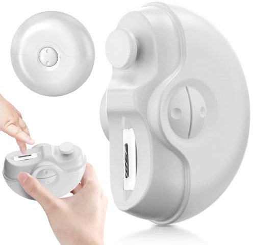 2 in 1 Electric Nail Clippers - Automatic Toenail Trimmer with 2 Adjustable Speeds, Suitable for Seniors, Kids, Adults (White)