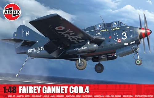 Airfix A11009 Fairey Gannet COD.4, Model Building Kit - Plastic Model Plane for Adults & Children 8+, Set Includes Sprues & Decals 1:48 Scale