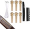 BOXOB 6pcs Broches de Guitare Acoustique, en Laiton, Chevilles pour Cordes de Guitare avec Extracteur Chevilles, Sillet Chevalet, Accessoires et Pièces de Rechange (Doré)