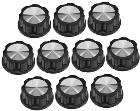 Holibanna 10 Stück Schwarze Kunststoff Ersatzknöpfe für Elektroherde und Airfryer mit 6mm Achsloch Durchmesser Präzise Steuerung und Vielseitige Anwendung als Ofenknöpfe