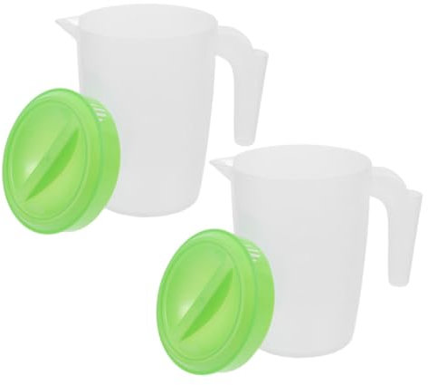 Ciieeo 2pièces Pichet Plastique Avec Couvercle Étanche Cruche Résistante à Haute Capacité Pour Jus Bière Et Eau Froide Poignée Confortable Pour Bars Restaurants Et Usage Domestique
