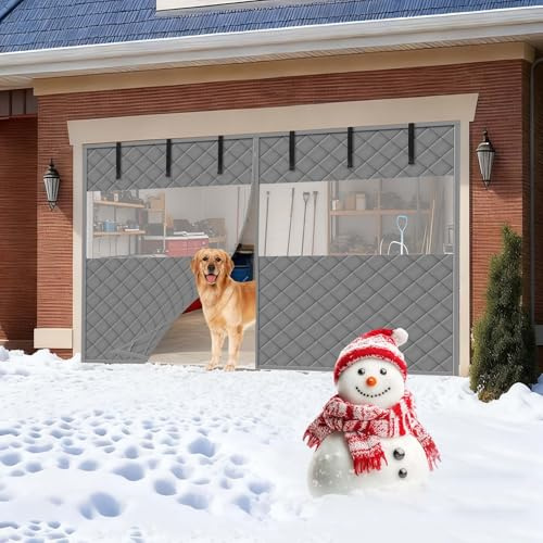 Malla Mosquitera for Patio Malla Magnética for Puerta De Garaje Cortina Térmica Manta Aislante Opaca Resistente Al Viento(Grays,W183xH305cm)