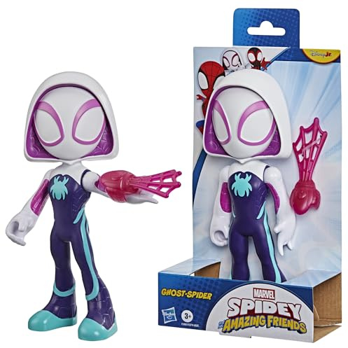Marvel Spidey and His Amazing Friends supergroße 22,5 cm Ghost-Spider Action-Figur, Superhelden-Spielzeug für Jungen und Mädchen ab 3 Jahren