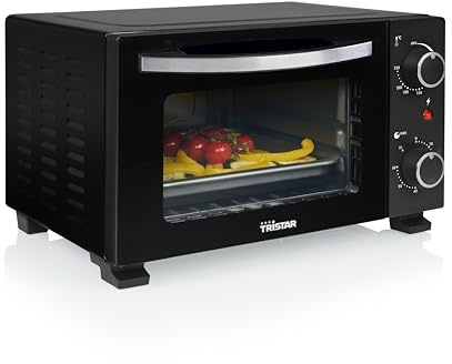 Mini Four 10 L, 800 W, Thermostat Réglable, Minuterie 60 Minutes, Porte Double Verre pour Cuisson Polyvalente, OV-3610