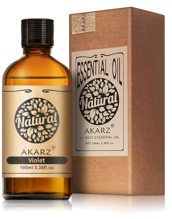 AKARZ 100ml Aceite esencial de Violeta - Aceite esencial puro para difusores, luces aromáticas y aromas ambientales