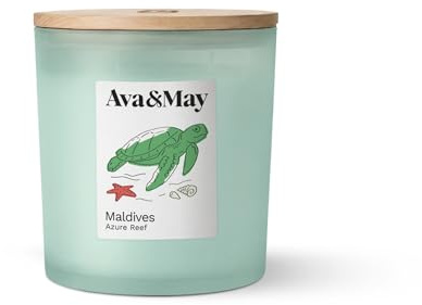 Ava&May Maldives Duftkerze 400g weiße Orchidee, Meeresbrise, blumig vegan