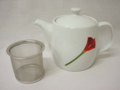 ACEITERA TETERA CON FILTRO INFUSION 700ML PORCELANA CALA ROJA