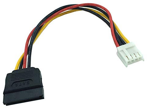 Aukson F54 Stromkabel Adapter 18cm – 4-Pin Floppy Strombuchse auf 15-Pin SATA Buchse, Stromadapter für Computer