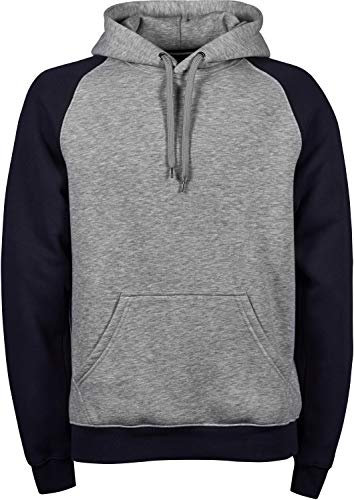 Tee Jays Two-Tone Hooded Sweatshirt, Größe:S, Farbe:Heather Grey/Navy