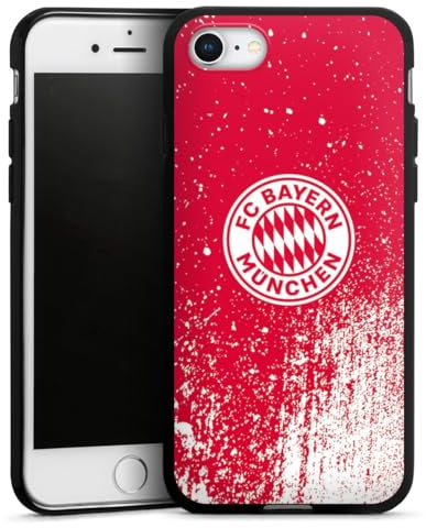 Silikon Hülle kompatibel mit Apple iPhone 8 Case schwarz Handyhülle FC Bayern München Offizielles Lizenzprodukt FCB