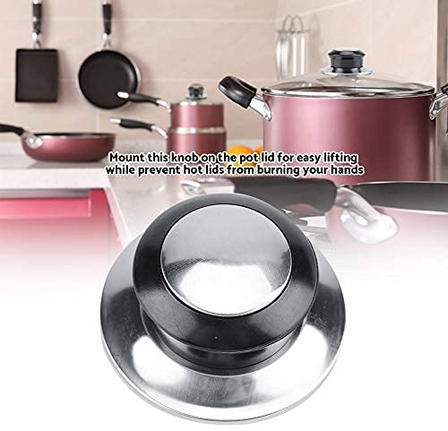 Pomo para Tapa de Olla, Mango de elevación, Resistente al Calor, Utensilios de Cocina para el hogar, repuestos, baquelita, Metal, Negro, Plateado, 5 uds.