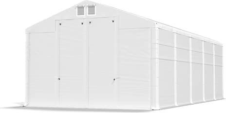 Das Company Lagerzelt 5x10x4m wasserdicht weiß Zelt 560g/m² PVC Plane ganzjährig Zelthalle Winter Plus SD