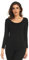 Mcilia Women's Ultrathin Modal Round Neck Long Sleeve Thermal Top/Shirt Black X-Large (UK Size 20)