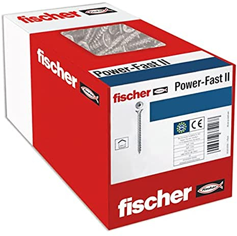 fischer PowerFast II CTF 4,0 x 30, Spanplattenschraube (1000 Stk.) mit Vollgewinde, Senkkopfschraube mit Innenstern, Schraube für Holzverarbeitung, reduziert Einschraubwiderstand & Einschraubzeit