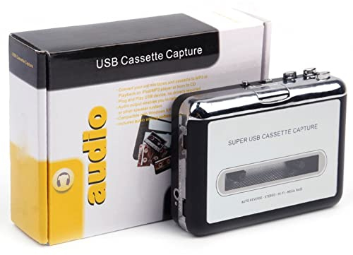 Cattura convertitore da Cassette a MP3 USB, convertitore di Cassette Lettore di Nastri Digitale Portatile per catturare Cassette Stereo/da Nastro a PC Convertitore di switcher MP3
