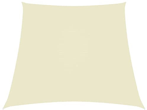 vidaXL Sonnensegel Wasserfest Sonnenschutz Windschutz Sonnendach UV Schutz Garten Terrasse Balkon Oxford-Gewebe Trapezförmig 2/4x3m Creme