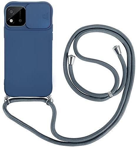 Wishcover Case mit Kameraschutz für Realme C11 2021 Hülle,Slide Camera Umhängen Schutzhülle,Silikon Handyhülle zum Umhängen Kette,Smartphone Necklace.
