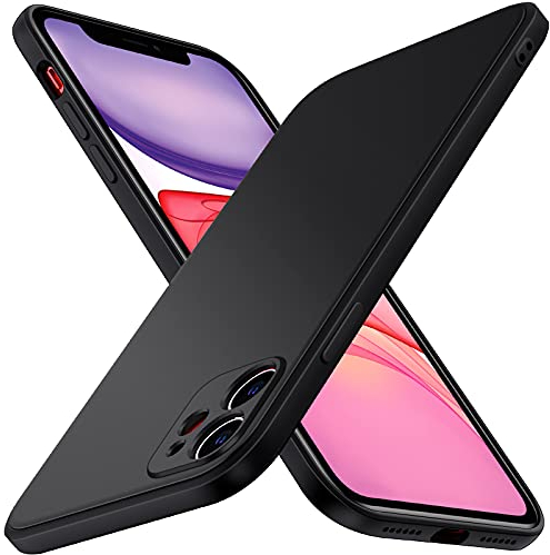 iVoler Cover in Silicone per iPhone 11 6.1 Pollici con Protezione della Fotocamera, Ultra Sottile Custodia in TPU Morbida Anti-Graffio Antiurto Protettiva Case, Nero