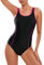 WIN.MAX Maillot de Bain Une pièce pour Femme Dos Nageur, (Noir et Violet, EU40)