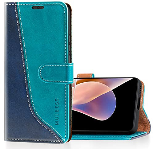 Mulbess Coque pour Xiaomi Redmi Note 11 Pro, Etui a Rabat, Housse en Cuir, Pochette de Protection Portefeuille, Élégant Bleu Mint
