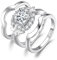 JewelryPalace Schmetterling Prinzessschliff 1.5ct Zirkonia Halo Promise Ring Damen, Verlobungsring Silber 925 Frauen, Hochzeitsring Simulierter Diamant Vorsteckring Trauring Ehering Stapel Set Band 51
