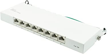 Patchpanel/Patchfeld - Desktop - Cat. 6A, 500 MHz - 10-GIGABIT-fähig - 8-Port - 0,5 HE - STP geschirmt - werkzeugloses Öffnen - Reinweiß (RAL9010)