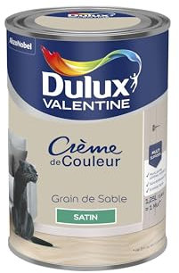 Dulux Valentine Crème de Couleur - Peinture multi-supports intérieure - Satin Grain de Sable 1,25 L