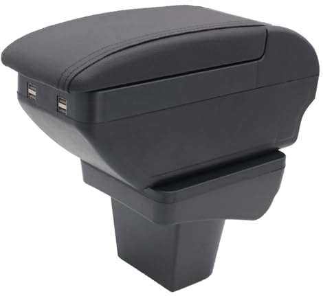 Double Layer Armrest Box For Suzuki Vitara 2015-2019 Center Console Storage Box with 4 USB Port Cup Holder Accessories Black