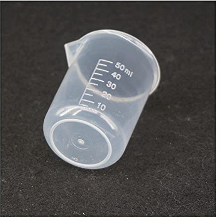 NOOFIE Vaso de precipitados Experimental 50ml plástico Polipropileno PP Vaso de medición Laboratorio Cocina con Pico Laboratorio, Hornear