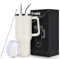 Livole 40oz 1200ml Trinkbecher mit Deckel und Strohhalm, Edelstahl Thermobecher mit Henkel, Doppelwandig Kaffeebecher to go, Vakuum Isolierter Tumbler Becher für Camping, Sport, Auto, Büro, Wollweiß