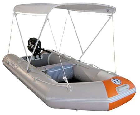 Prowake Bimini Top 150 cm breit, Sonnen Verdeck Segel Dach für Schlauchboote 2-armig weiß
