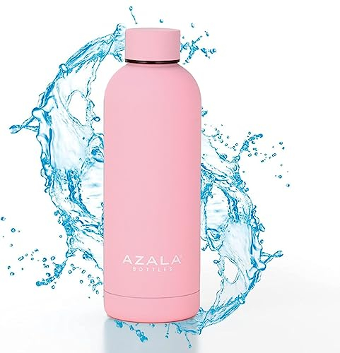 Azala® BOTTLES - Botellas de agua de Acero Inoxidable 500ml - Botella TÉRMICA deportiva - Termo con aislamiento de doble pared - Libre de BPA - Efecto termo 12 Horas Caliente y 24 Horas Fría - Rosa