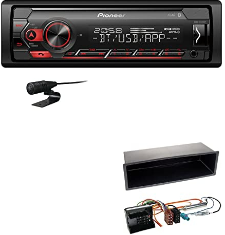 Pioneer MVH-S320BT 1-DIN Bluetooth Autoradio USB FLAC Spotify mit Einbauset passend für Peugeot 207 2006-2009 schwarz