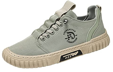 Sneaker Damen, Sportschuhe Sportlich Joggingschuhe Bequeme Dehnbar Laufschuhe Schnürhalbschuhe Laufschuhe Flache Schuhe Slip on Schnürer Arbeitsschuhe Sneaker Memory Foam Slip On (Army Green, 42)