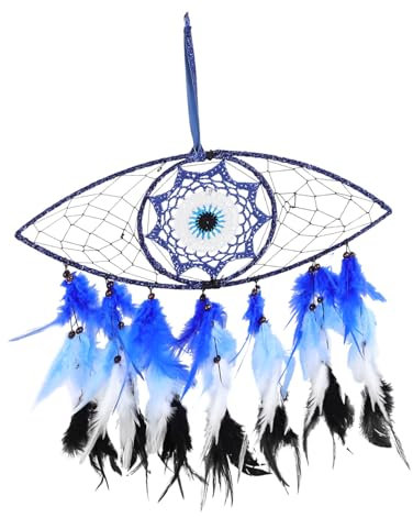 ABOOFAN 2piezas Atrapa Sueños Evil Eye Pluma Decorativa para Pared Protección contra Pesadillas Decoración De Habitación y Cuna Amuleto De Suerte y Bendición Colgante