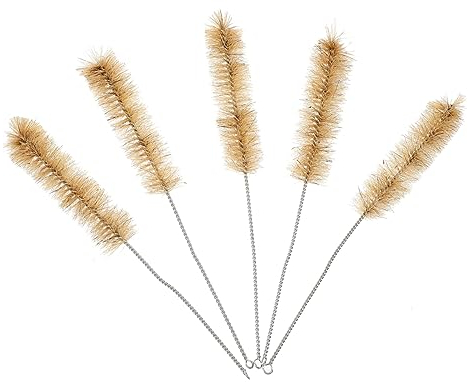 CLISPEED 10 Piezas Escobilla para Botella De Experimento De Química Cepillo De Bombona Cepillo De Limpieza para Pajitas Limpiapipas De Laboratorio Nailon Tubo De Ensayo Limpiador