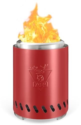 Generic Rauchfreie Feuerstelle,Tischfeuerstelle Feuerstelle Rauchfrei Campingkocher für den Außenbereich die, betrieben mit Pellets oder Holz, mit Reisetasche, 2 Mini-Sticks, feuerfester Matte 25x18CM