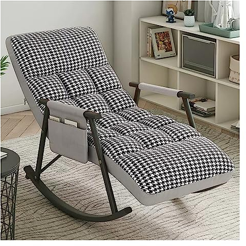 Liegen, Schaukelstuhl, gepolsterter Schaukelstuhl, Glider Rocker für Kinderzimmer, moderner Sessel, Lounge, bequemer Beistellstuhl mit hoher Rückenlehne für Wohnzimmer, Schlafzimmer, Büro (Farbe: