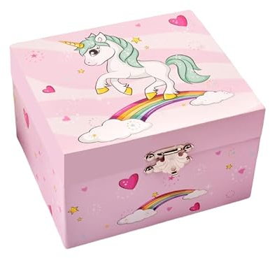 Portagioie Musicale Unicorno per Bambine, Portagioie Bambina con Unicorno Girevole, Unicorno Bambina Regalocon, Regalo Bambina 4 5 6 7 8 9 10 Anni