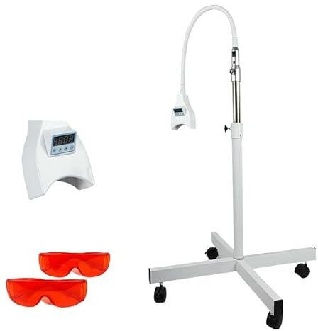 Dental Teeth Whitening Bleaching Lampe, LED Zahnaufhellung Bleaching, Zentrifugal Luftkühlung, Höhenverstellbar, Gerät Professionelle, Blaue Wellenlänge: 465nm-470nm Lichtintensität: 9000mcd
