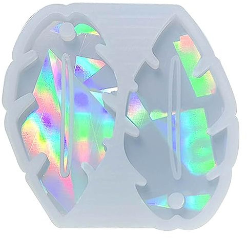 BYUTFA Silikonform für holografische Blätter-Ohrringe, Ohrentropfen, Kristall-Epoxidharz-Form, Ohrringe, Schmuckherstellungswerkzeuge für Partys