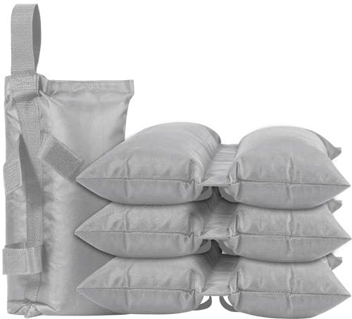 Awroutdoor Set di 4 sacchi di sabbia di alta qualità, con doppia cucitura, zavorrato per tenda pop-up, colore: grigio