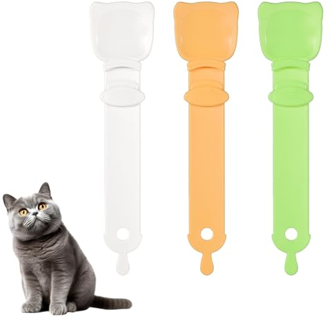 XIHIRCD 3pcs Cat Strip Feeder, Cat Strip Squeeze Can Spoon Cat Claw Shaped Cat Wet Treat Dispenser Convenient Cat Bar Squeezer Tool for Liquid Snack Puree Feeding Food Storage Pet Supplies