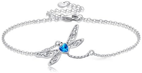 VONALA Libellen Armband925 Sterling Silber Baum des Lebens Armband Mondstein Armband Armband Geschenke für Frauen